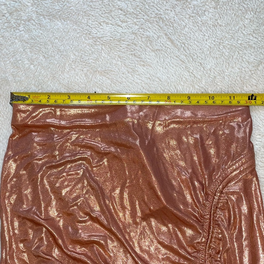Patrizia Pepe Metallic Rose Gold Skirt - Picture 4 of 8